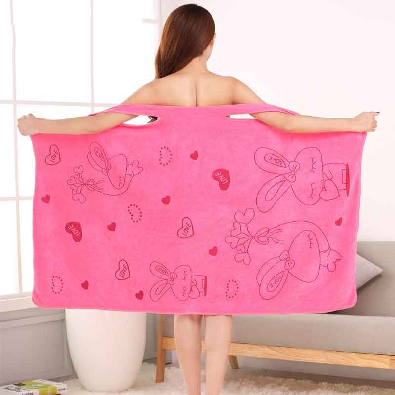 Ladies quick-drying cartoon wearable shower towel SP..